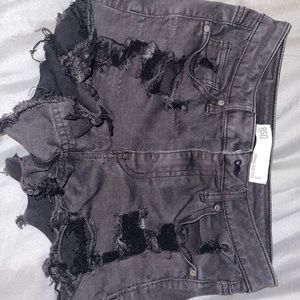 Black Jean Shorts